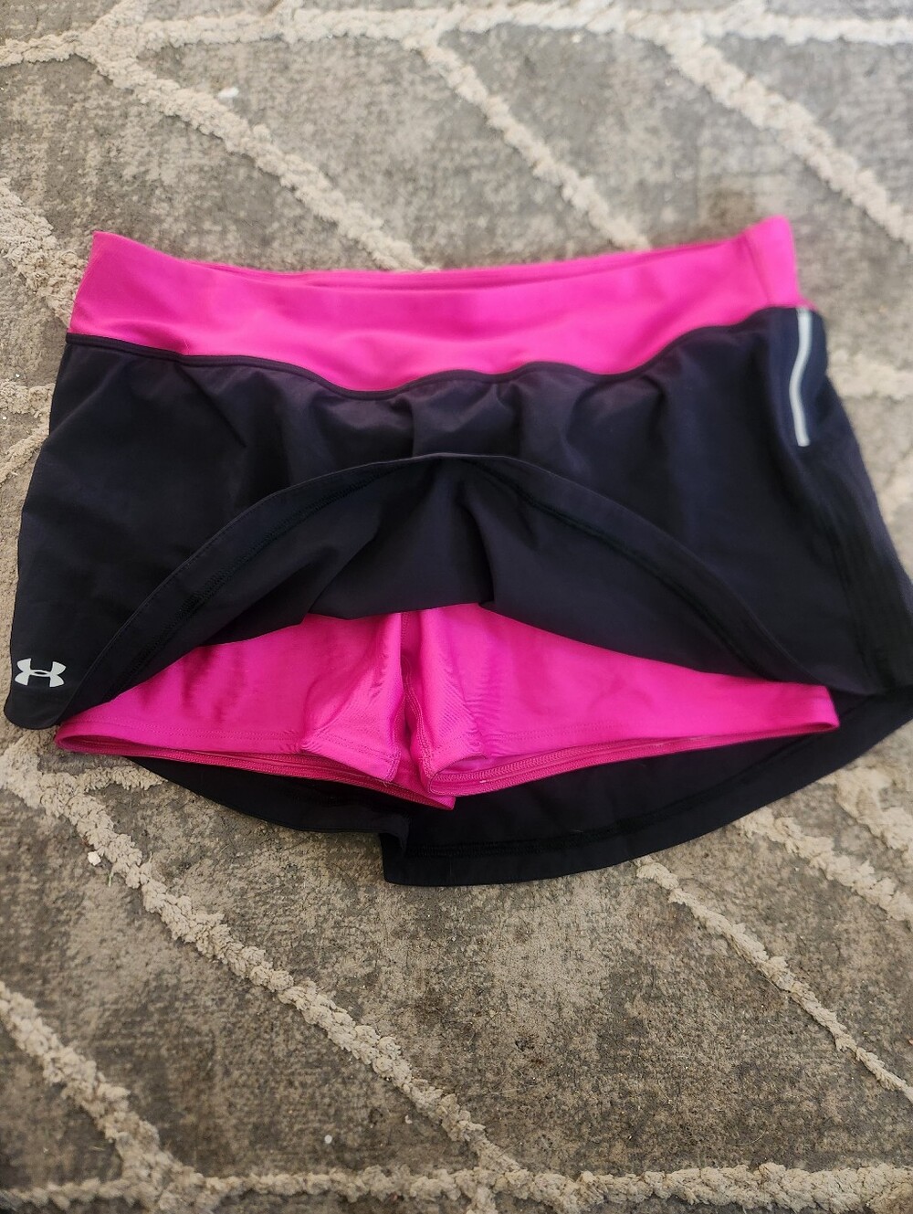 Under Armour Black Skort with Bright Pink Waistband - Picture 2 of 9
